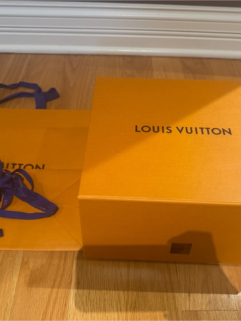 Large Louis Vuitton Orange Gift Box with shopping bag